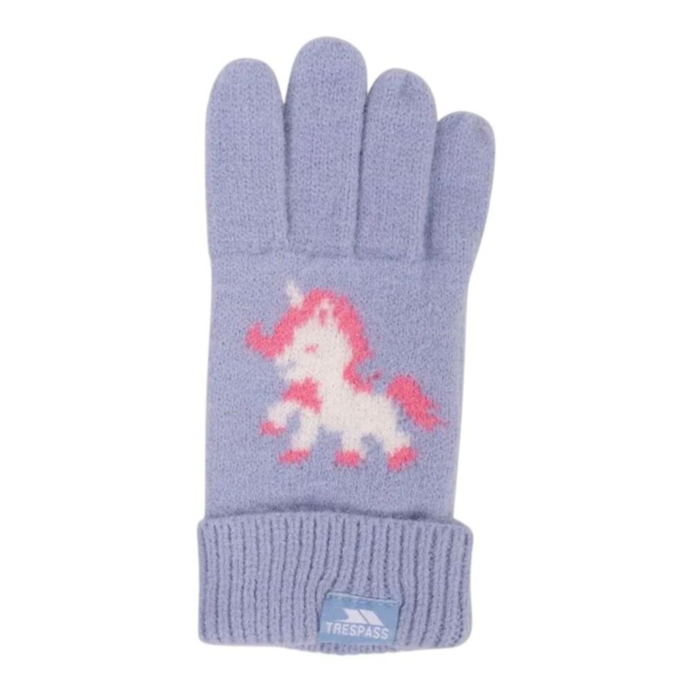 Trespass Danica Knitted Unicorn Winter Gloves / Light Blue